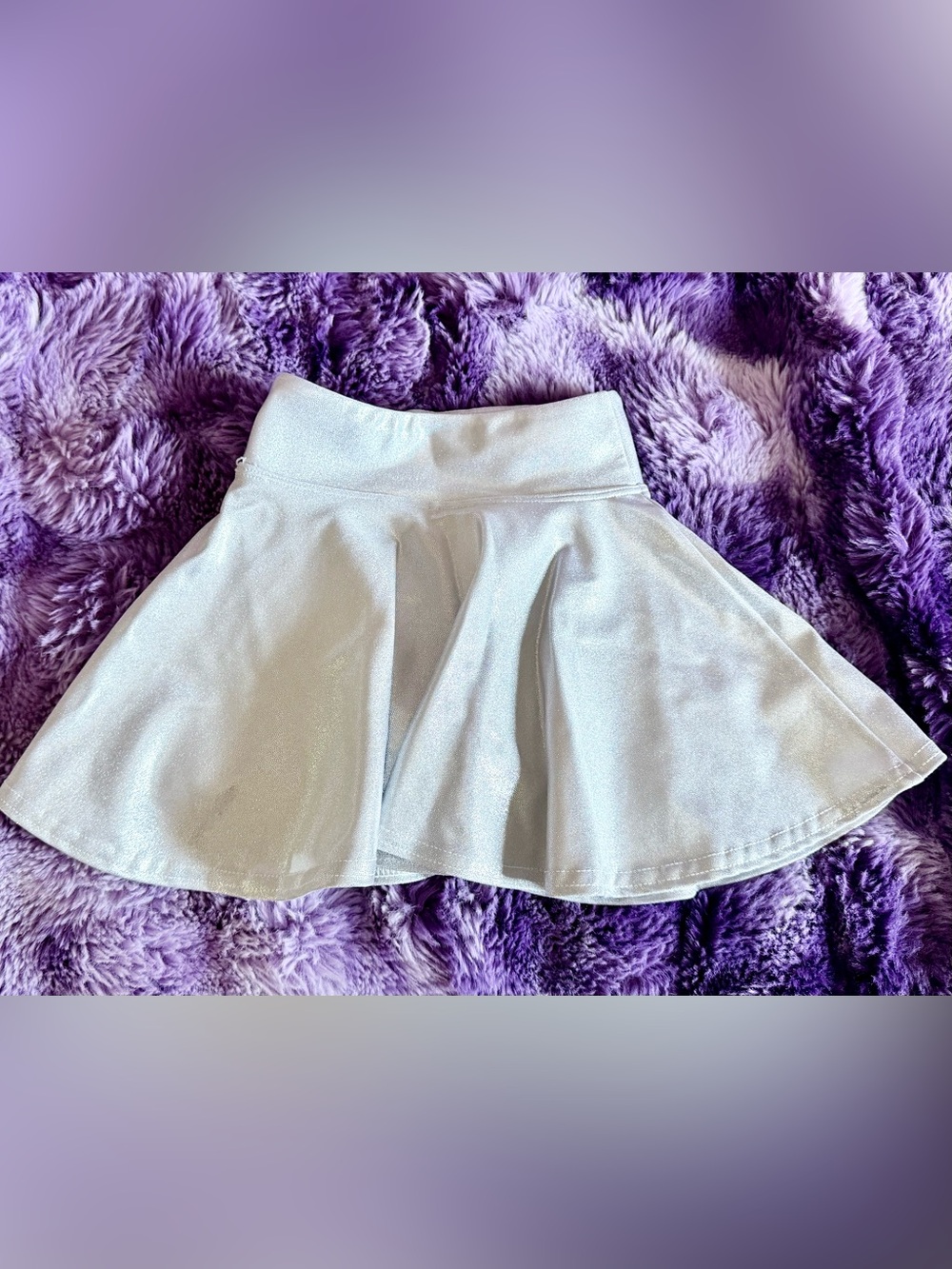 Dori Creations Girls Metallic Silver Flared Skort